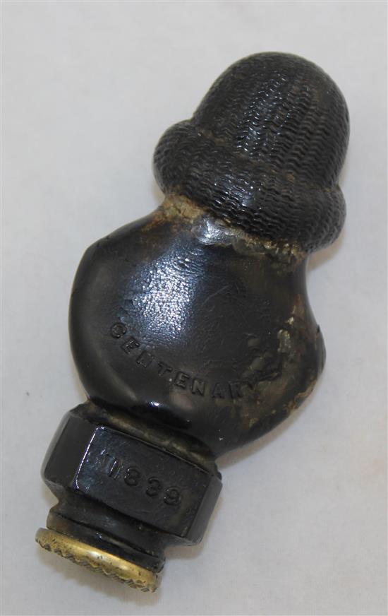 An American pressed horn Rev. G. Whitefield figural seal, dated 1839, 3.25in.